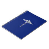 Chrome wie Caduceus Medical Symbol Navy Blue Deko Notizblock (Linke Seite)