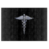 Chrome wie Caduceus Medical Symbol Schneidebrett (Vorderseite)