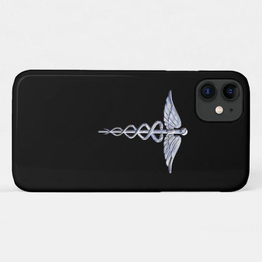 Chrome wie Caduceus Medical Symbol Schwarz Dekor Case-Mate iPhone Hülle (Rückseite (Horizontal))