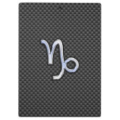 Chrome wie Capricorn-Schild mit schwarzem Kohlenst Klemmbrett (Rückseite)