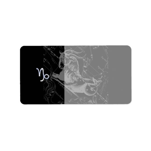 Chrome wie Capricorn Zodiac Sign auf Hevelius Adressaufkleber (Vorne)