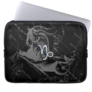 Chrome wie Capricorn Zodiac Sign auf Hevelius Laptopschutzhülle