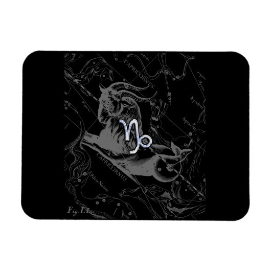 Chrome wie Capricorn Zodiac Sign auf Hevelius Magnet (Horizontal)