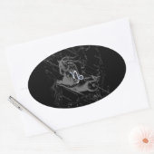 Chrome wie Capricorn Zodiac Sign auf Hevelius Ovaler Aufkleber (Umschlag)