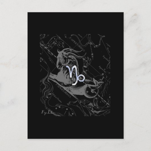 Chrome wie Capricorn Zodiac Sign auf Hevelius Postkarte (Vorderseite)