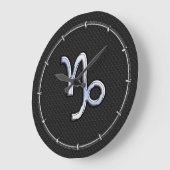 Chrome wie Capricorn Zodiac Symbol auf der Schlang Große Wanduhr (Winkel)
