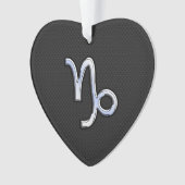 Chrome wie Capricorn Zodiac Symbol auf Schlangenha Ornament (Vorderseite)