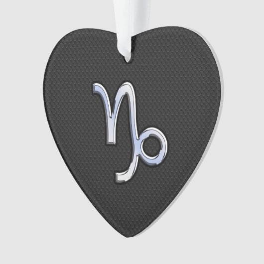 Chrome wie Capricorn Zodiac Symbol auf Schlangenha Ornament (Vorderseite)