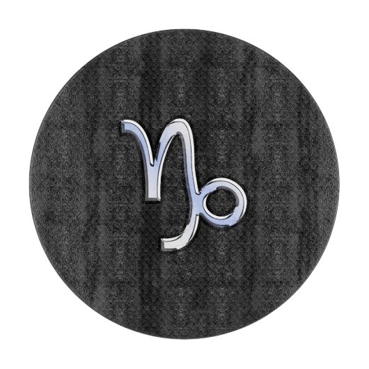 Chrome wie Capricorn Zodiac Symbol auf Schlangenha Schneidebrett (Vorderseite)