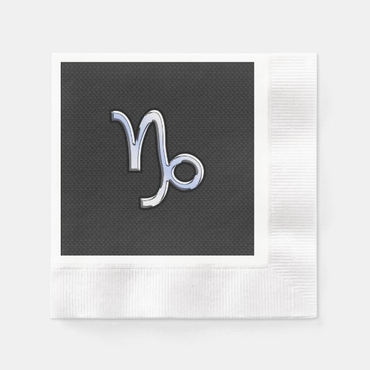 Chrome wie Capricorn Zodiac Symbol auf Schlangenha Serviette (Vorderseite)