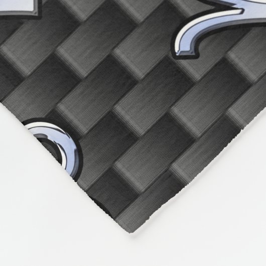 Chrome wie Capricorn Zodiac-Zeichen auf Kohlenstof Fleecedecke (Ecke)