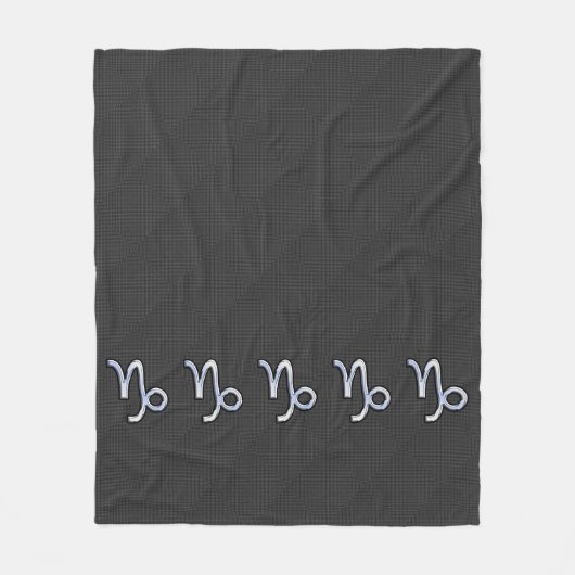 Chrome wie Capricorn Zodiac-Zeichen auf Kohlenstof Fleecedecke (Vorderseite)