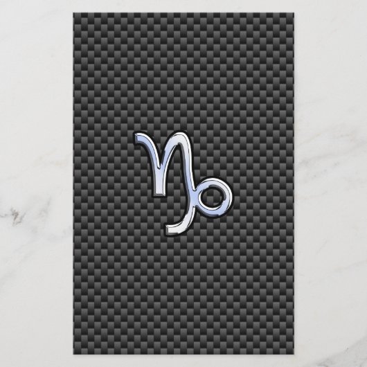 Chrome wie Capricorn Zodiac-Zeichen auf Kohlenstof Flyer (Vorne)