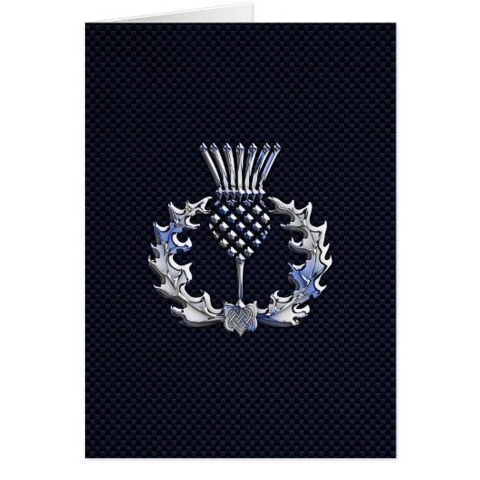 Chrome wie Carbon Fibre Print Scottish Thistle (Vorne)