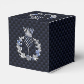 Chrome wie Carbon Fibre Print Scottish Thistle Geschenkschachtel (Rückseite)