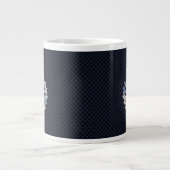 Chrome wie Carbon Fibre Print Scottish Thistle Jumbo-Tasse (Vorderseite)