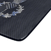Chrome wie Carbon Fibre Print Scottish Thistle Schneidebrett (Ecke)