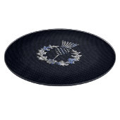 Chrome wie Carbon Fibre Print Scottish Thistle Schneidebrett (Ecke)