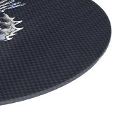 Chrome wie Carbon Fibre Print Scottish Thistle Schneidebrett (Ecke)