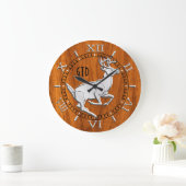 Chrome wie das Ausführen von Deer Fine Teak Print  Große Wanduhr (Zuhause)