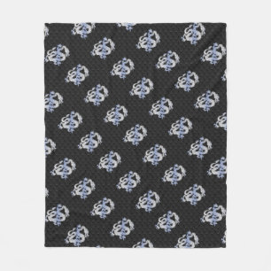 Chrome wie Dragon auf Black Snake Skin Print Fleecedecke