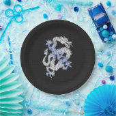 Chrome wie Dragon auf Black Snake Skin Print Pappteller (Party)