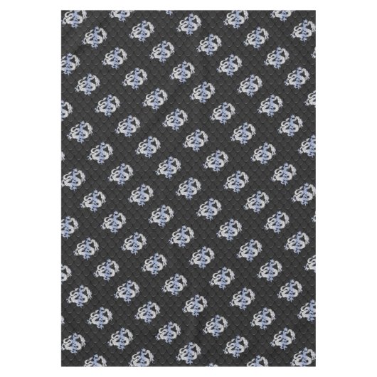 Chrome wie Dragon auf Black Snake Skin Print Tischdecke (Vorderseite)