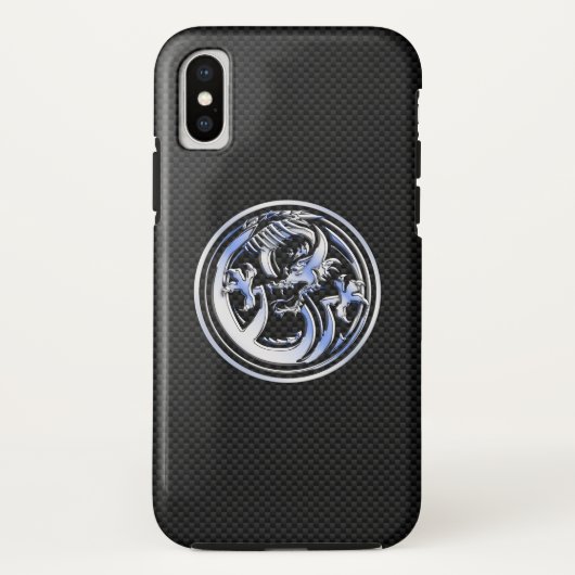 Chrome wie Dragon Wappen Carbon Fibre Print Case-Mate iPhone Hülle (Rückseite)