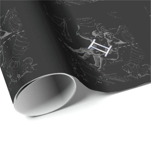 Chrome wie Gemini Zodiac Sign auf Hevelius 1690 Geschenkpapier (Rolleneckpunkt)