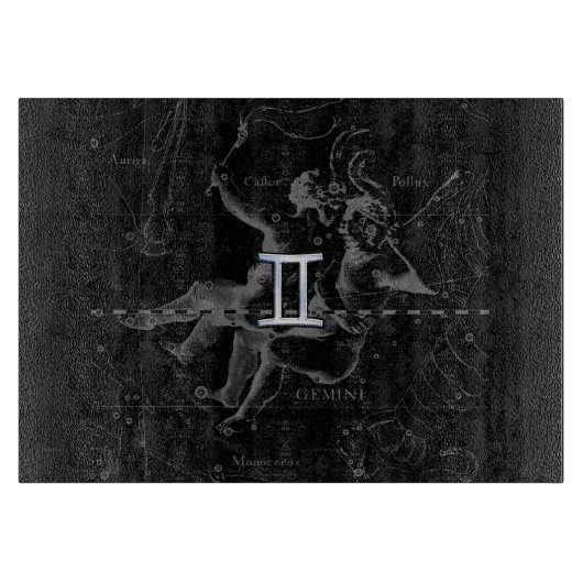 Chrome wie Gemini Zodiac Sign auf Hevelius 1690 Schneidebrett (Vorderseite)