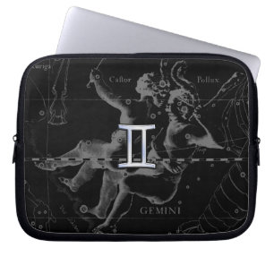 Chrome wie Gemini Zodiac Sign auf Hevelius Laptopschutzhülle