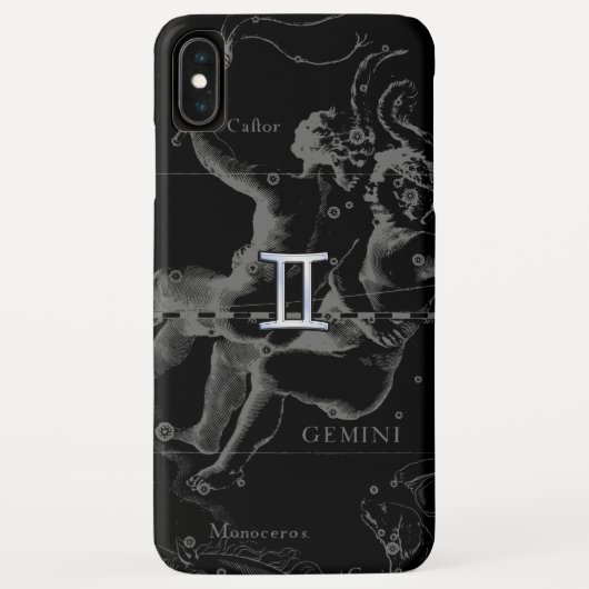Chrome wie Gemini Zodiac Symbol auf Hevelius Case-Mate iPhone Hülle (Rückseite)
