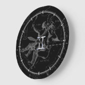 Chrome wie Gemini Zodiac Symbol auf Hevelius Große Wanduhr (Winkel)