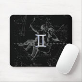 Chrome wie Gemini Zodiac Symbol auf Hevelius Mousepad (Mit Mouse)