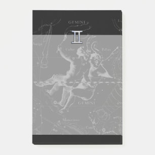 Chrome wie Gemini Zodiac Symbol auf Hevelius Post-it Klebezettel