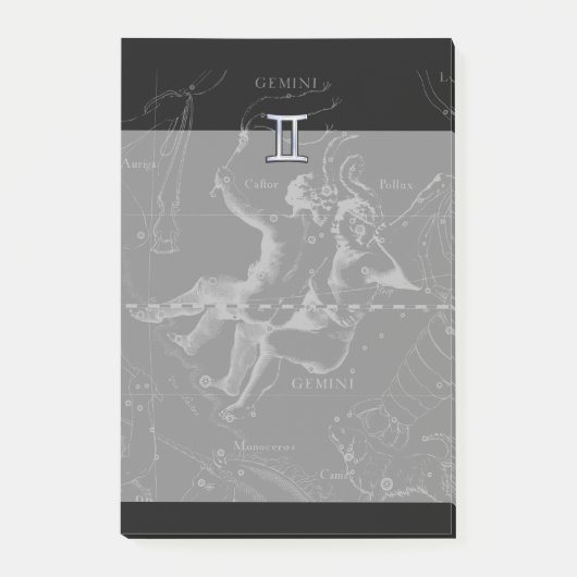 Chrome wie Gemini Zodiac Symbol auf Hevelius Post-it Klebezettel (Vorderseite)