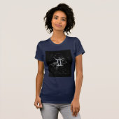Chrome wie Gemini Zodiac Symbol auf Hevelius T-Shirt (Vorne ganz)
