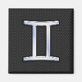 Chrome wie Gemini Zodiac Symbol Magnet (Vorne)