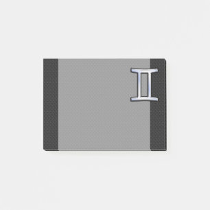 Chrome wie Gemini Zodiac Symbol Post-it Klebezettel
