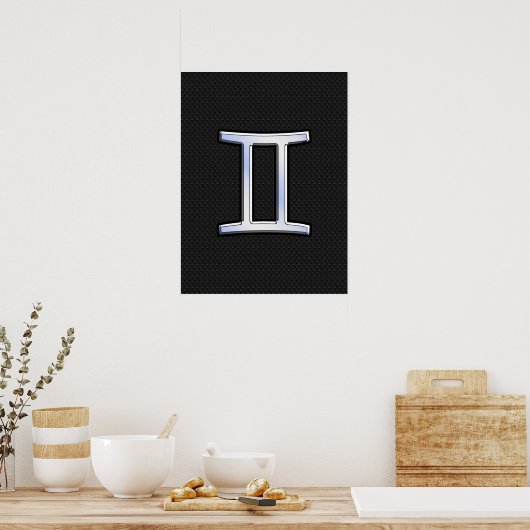 Chrome wie Gemini Zodiac Symbol Poster (Küche)