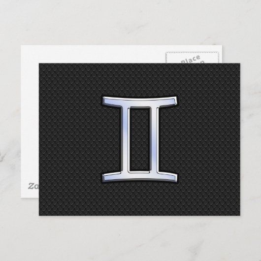 Chrome wie Gemini Zodiac Symbol Postkarte (Vorne/Hinten)