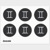 Chrome wie Gemini Zodiac Symbol Runder Aufkleber (Blatt)