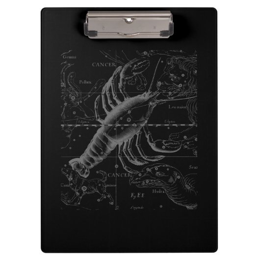 Chrome wie Krebs Zodiac Symbol auf Hevelius Klemmbrett (Vorderseite)