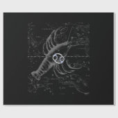 Chrome wie Krebs Zodiac-Zeichen auf Hevelius Geschenkpapier (Flach)