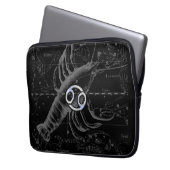 Chrome wie Krebs Zodiac-Zeichen auf Hevelius Laptopschutzhülle (Vorderseite Links)