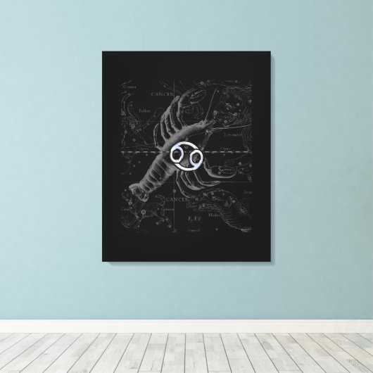 Chrome wie Krebs Zodiac-Zeichen auf Hevelius Leinwanddruck (Insitu (Holzboden))