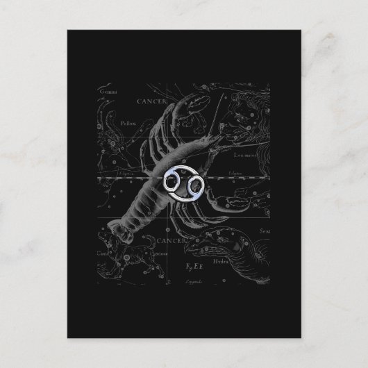 Chrome wie Krebs Zodiac-Zeichen auf Hevelius Postkarte (Vorderseite)