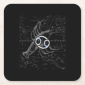 Chrome wie Krebs Zodiac-Zeichen auf Hevelius Rechteckiger Pappuntersetzer (Vorderseite)