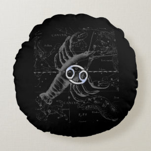 Chrome wie Krebs Zodiac-Zeichen auf Hevelius Rundes Kissen