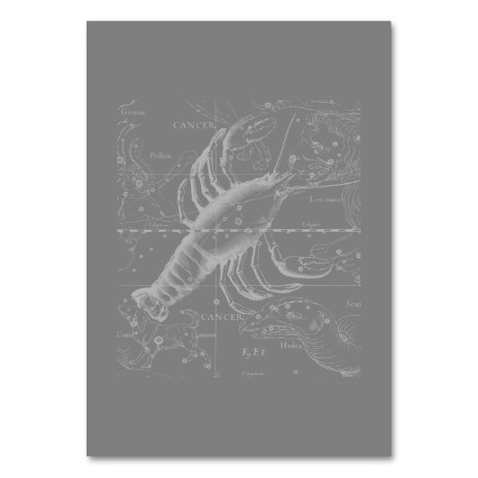 Chrome wie Krebs Zodiac-Zeichen auf Hevelius Tischnummer (Rückseite)